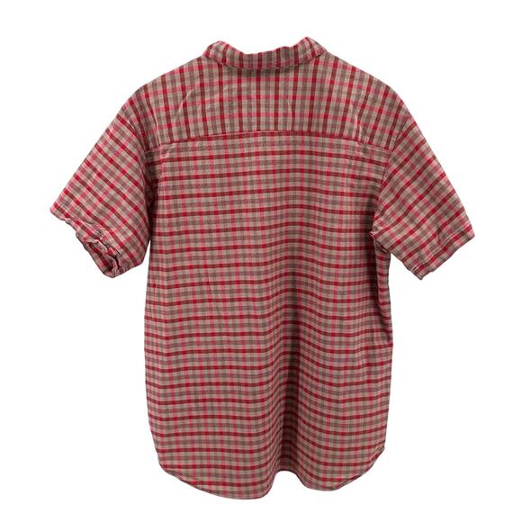 Columbia Plaid Shirt Men's XL Rapid Rivers Ii Short Sleeve Shirt Red/Beige Check - Picture 2 of 4